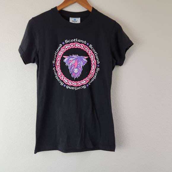 Scottish Collection Juniors Size XL Scottish Highland Cow T-Shirt - Picture 1 of 4